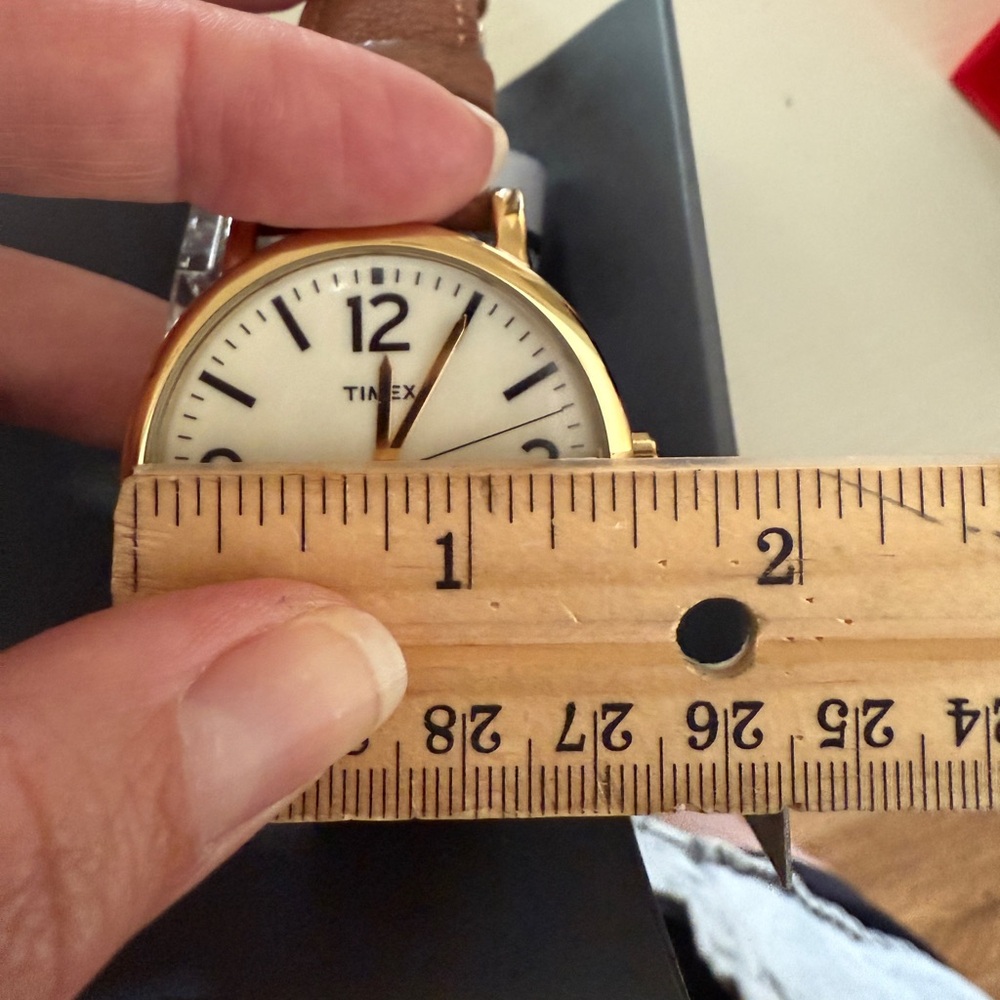 Timex Heritage Collection Unisex Gold and Brown Leather Watch - Picture 3 of 6